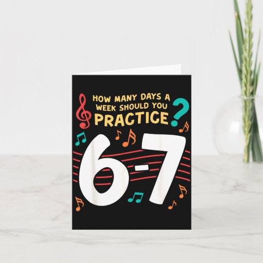 Funny Six Seven 6 7 Meme For Music Teacher  Karte (Vorderseite)