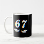 Funny Six Seven 6 7 Meme Gen Alpha Slang 67 Glitch Kaffeetasse (Links)