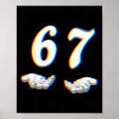 Funny Six Seven 6 7 Meme Gen Alpha Slang 67 Glitch Poster (Vorne)