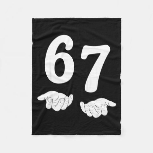 Funny Six Seven 6 7 Meme Gen Alpha Slang 67 Hands Fleecedecke (Vorderseite)