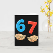 Funny Six Seven 6 7 Meme Gen Alpha Slang 67 Hands  Karte (Gelbe Blume)