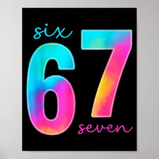 Funny Six Seven 6 7 Meme Gen Alpha Slang 67 Kids Poster (Vorne)