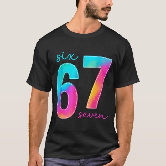 Funny Six Seven 6 7 Meme Gen Alpha Slang 67 Kids T-Shirt (Vorderseite)