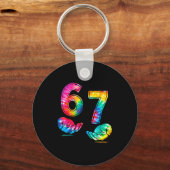 Funny Six Seven 6 7 Meme Gen Alpha Slang 6 7 Hands Schlüsselanhänger (Vorderseite)