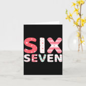 Funny Six Seven 6 7 Meme Gen Alpha Slang 6 7 Valen Karte (Gelbe Blume)