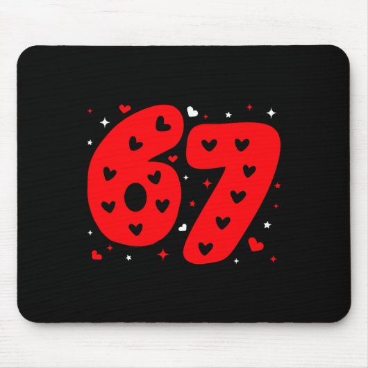 Funny Six Seven 6 7 Meme Gen Alpha Slang 6 7 Valen Mousepad (Vorne)
