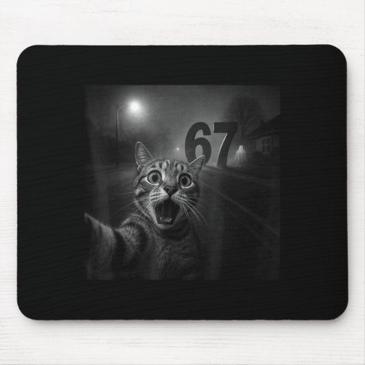 Funny Six Seven 6 7 Meme Gen Z Alpha Slang Cat Sel Mousepad (Vorne)