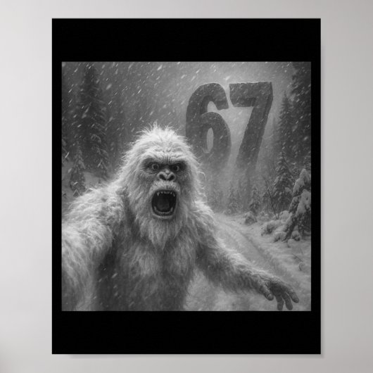 Funny Six Seven 6 7 Meme Gen Z Alpha Slang Yeti Se Poster (Vorne)