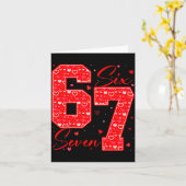 Funny Six Seven 6 7 Meme Hearts Cud Valentine's Da Karte (Gelbe Blume)