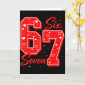 Funny Six Seven 6 7 Meme Hearts Cupid Valentines D Karte (Gelbe Blume)