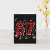 Funny Six Seven 6 7 Meme Humor 67 Red Plaid Christ Karte (Gelbe Blume)