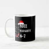 Funny Six Seven 6-7 Meme Nice Naughty 67 Christmas Kaffeetasse (Links)