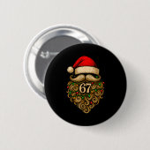 Funny Six Seven 6 7 Meme Santa Beard Christmas Men Button (Vorne & Hinten)