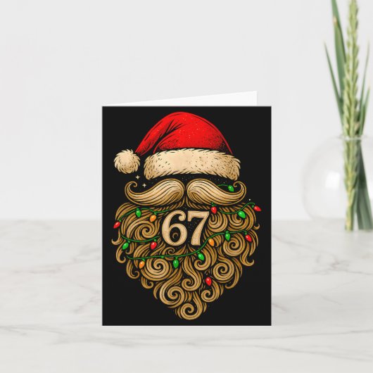 Funny Six Seven 6 7 Meme Santa Beard Christmas Men Karte (Vorderseite)