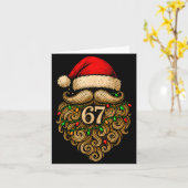 Funny Six Seven 6 7 Meme Santa Beard Christmas Men Karte (Gelbe Blume)