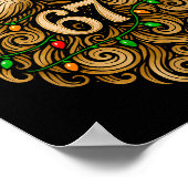 Funny Six Seven 6 7 Meme Santa Beard Christmas Men Poster (Ecke)