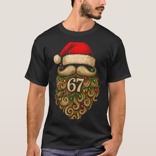 Funny Six Seven 6 7 Meme Santa Beard Christmas Men T-Shirt (Vorderseite)