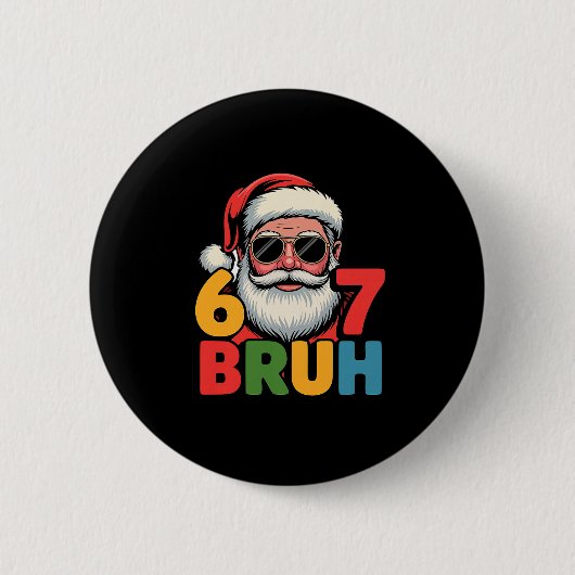Funny Six Seven 6 7 Meme Santa Christmas Men Boys Button (Vorderseite)