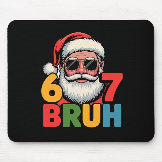 Funny Six Seven 6 7 Meme Santa Christmas Men Boys Mousepad (Vorne)