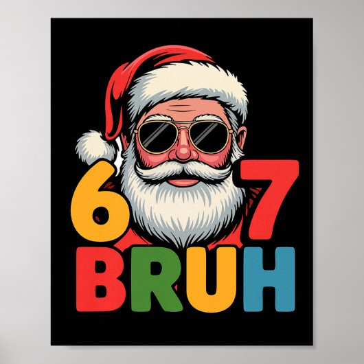 Funny Six Seven 6 7 Meme Santa Christmas Men Boys  Poster (Vorne)