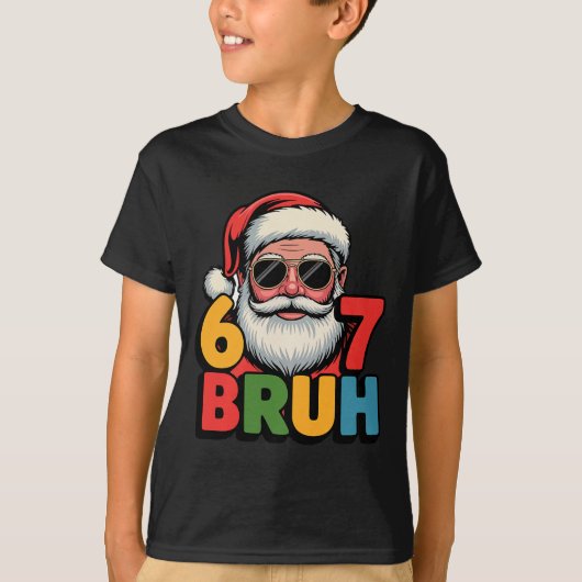 Funny Six Seven 6 7 Meme Santa Christmas Men Boys T-Shirt (Vorderseite)
