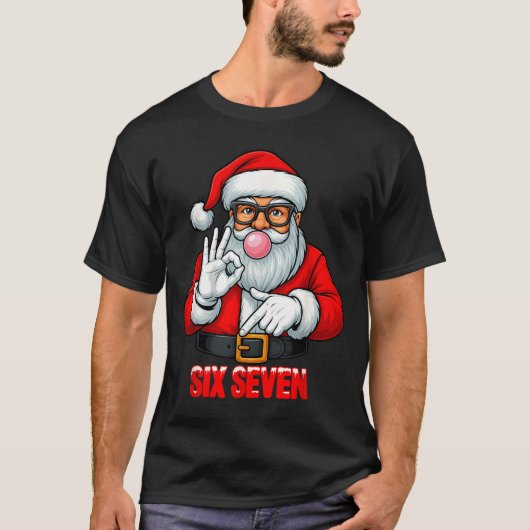 Funny Six Seven 6 7 Meme Santa Christmas Shirt Men (Vorderseite)