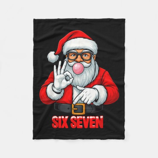 Funny Six Seven 6 7 Meme Santa Christmas Shirt Men Fleecedecke (Vorderseite)