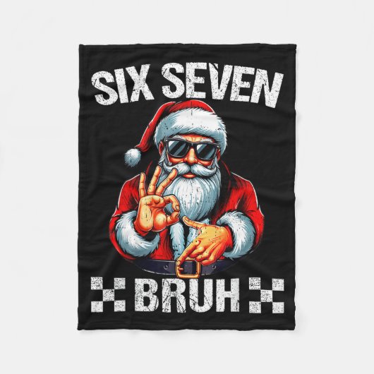 Funny Six Seven 6 7 Meme Santa Christmas Shirt Men Fleecedecke (Vorderseite)