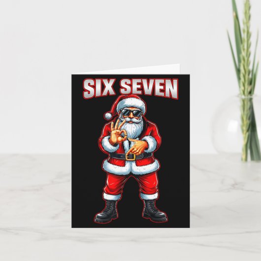 Funny Six Seven 6 7 Meme Santa Christmas Shirt Men Karte (Vorderseite)