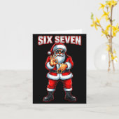 Funny Six Seven 6 7 Meme Santa Christmas Shirt Men Karte (Gelbe Blume)