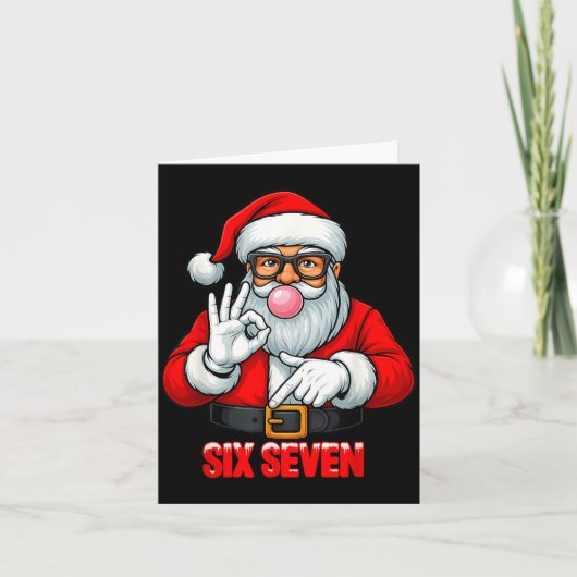 Funny Six Seven 6 7 Meme Santa Christmas Shirt Men Karte (Vorderseite)