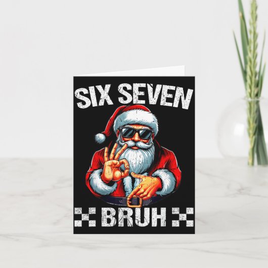 Funny Six Seven 6 7 Meme Santa Christmas Shirt Men Karte (Vorderseite)
