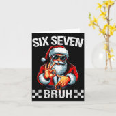 Funny Six Seven 6 7 Meme Santa Christmas Shirt Men Karte (Gelbe Blume)