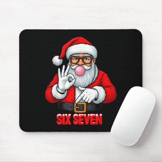 Funny Six Seven 6 7 Meme Santa Christmas Shirt Men Mousepad (Mit Mouse)