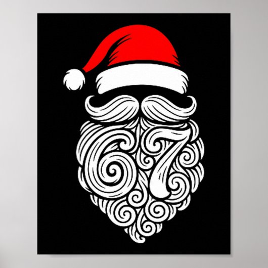 Funny Six Seven 6 7 Meme Santa Christmas Shirt Men Poster (Vorne)