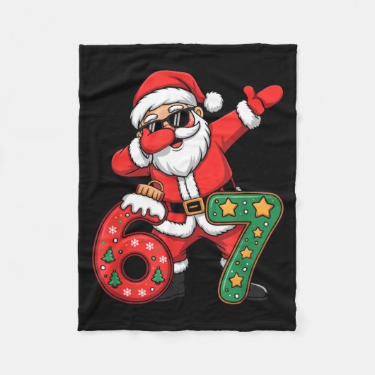 Funny Six Seven 6 7 Meme Santa Dab Christmas Dabbi Fleecedecke (Vorderseite)