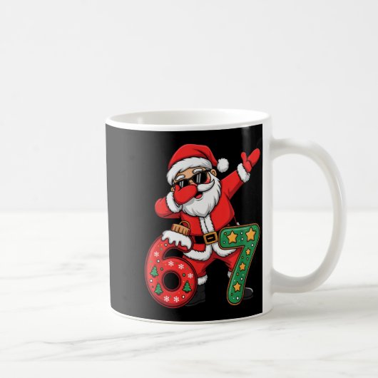 Funny Six Seven 6 7 Meme Santa Dab Christmas Dabbi Kaffeetasse (Rechts)