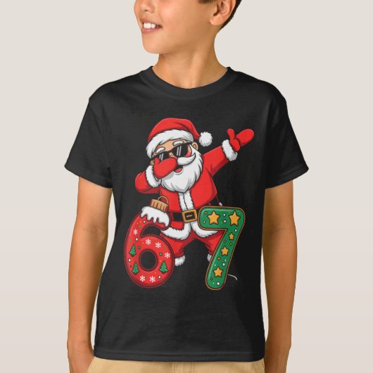 Funny Six Seven 6 7 Meme Santa Dab Christmas Dabbi T-Shirt (Vorderseite)