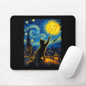 Funny Six Seven 6 7 Meme Starry Night Van Gogh Bla Mousepad (Mit Mouse)