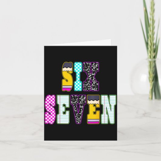 Funny Six Seven 6 7 Meme Teacher Design For Men Wo Karte (Vorderseite)