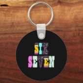 Funny Six Seven 6 7 Meme Teacher Design For Men Wo Schlüsselanhänger (Vorderseite)