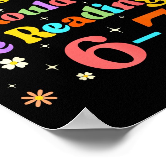 Funny Six Seven 6 7 Meme Teacher Design Reading 6- Poster (Ecke)