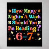Funny Six Seven 6 7 Meme Teacher Design Reading 6- Poster (Vorne)