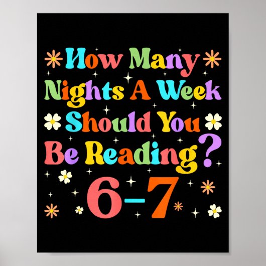 Funny Six Seven 6 7 Meme Teacher Design Reading 6- Poster (Vorne)