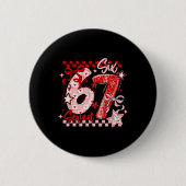 Funny Six Seven 6 7 Meme Valentine Girl  Button (Vorderseite)