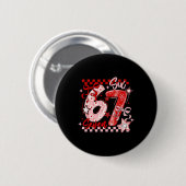 Funny Six Seven 6 7 Meme Valentine Girl  Button (Vorne & Hinten)