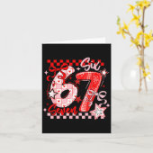 Funny Six Seven 6 7 Meme Valentine Girl Karte (Gelbe Blume)