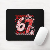 Funny Six Seven 6 7 Meme Valentine Girl  Mousepad (Mit Mouse)