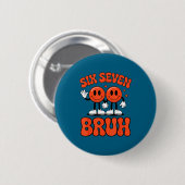 Funny Six Seven 6 7 Meme Valentine Hearts Valentin Button (Vorne & Hinten)