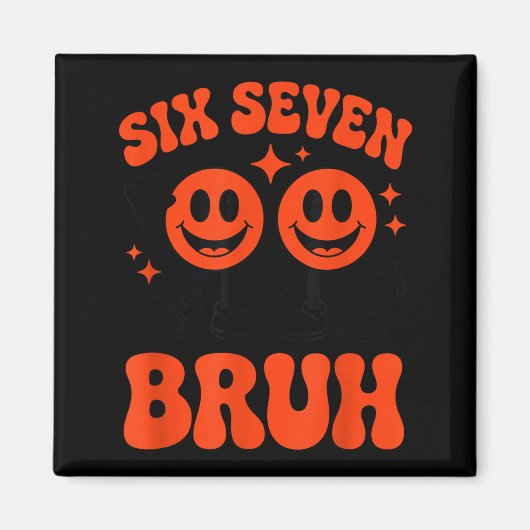 Funny Six Seven 6 7 Meme Valentine Hearts Valentin Magnet (Vorne)